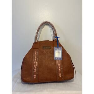 WG199-1824 Wrangler Carry-All Aztec Expandable Tote/Crossbody -Brown NWT
